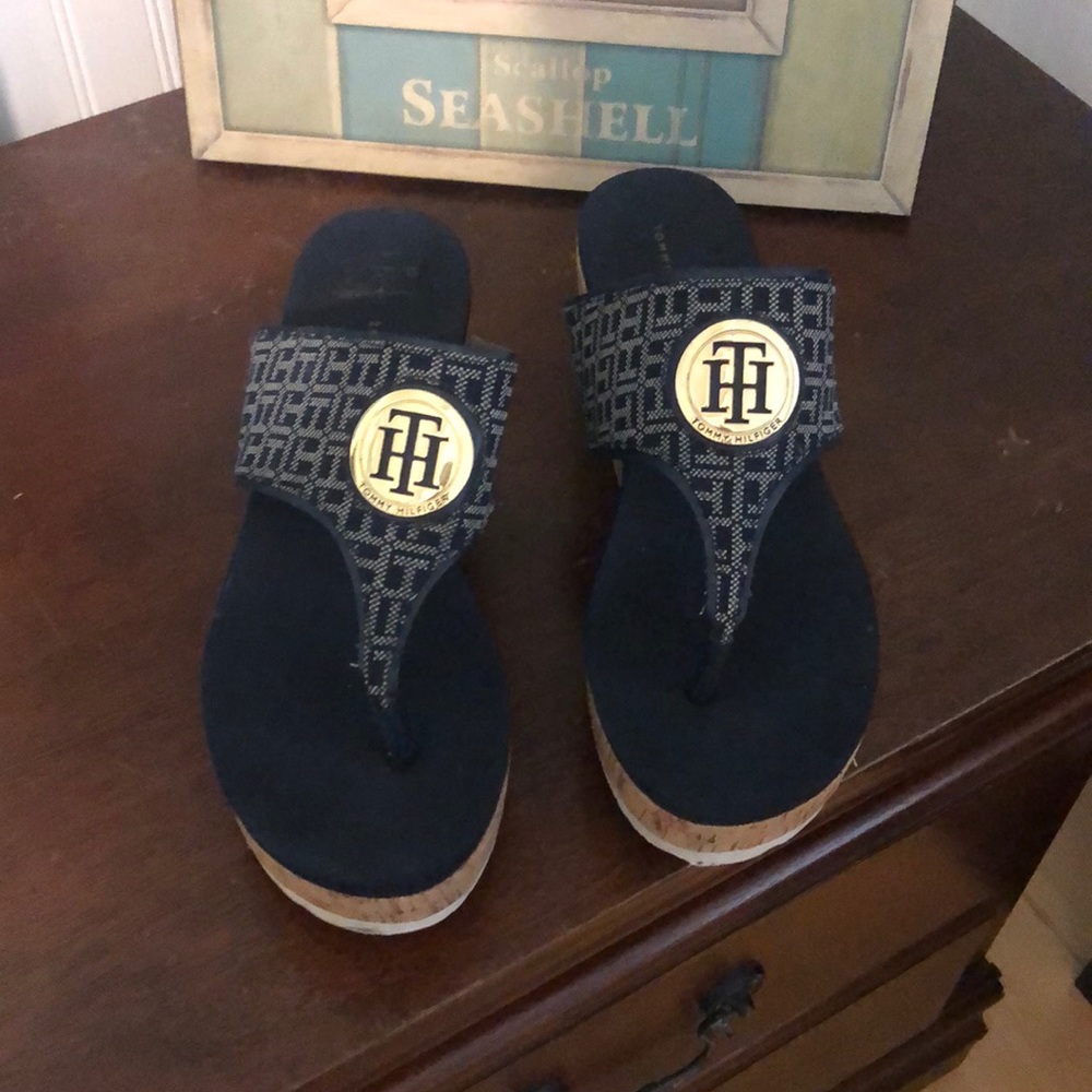 Tommy Hilfiger navy blue sandals size 8